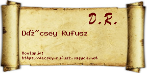 Décsey Rufusz névjegykártya